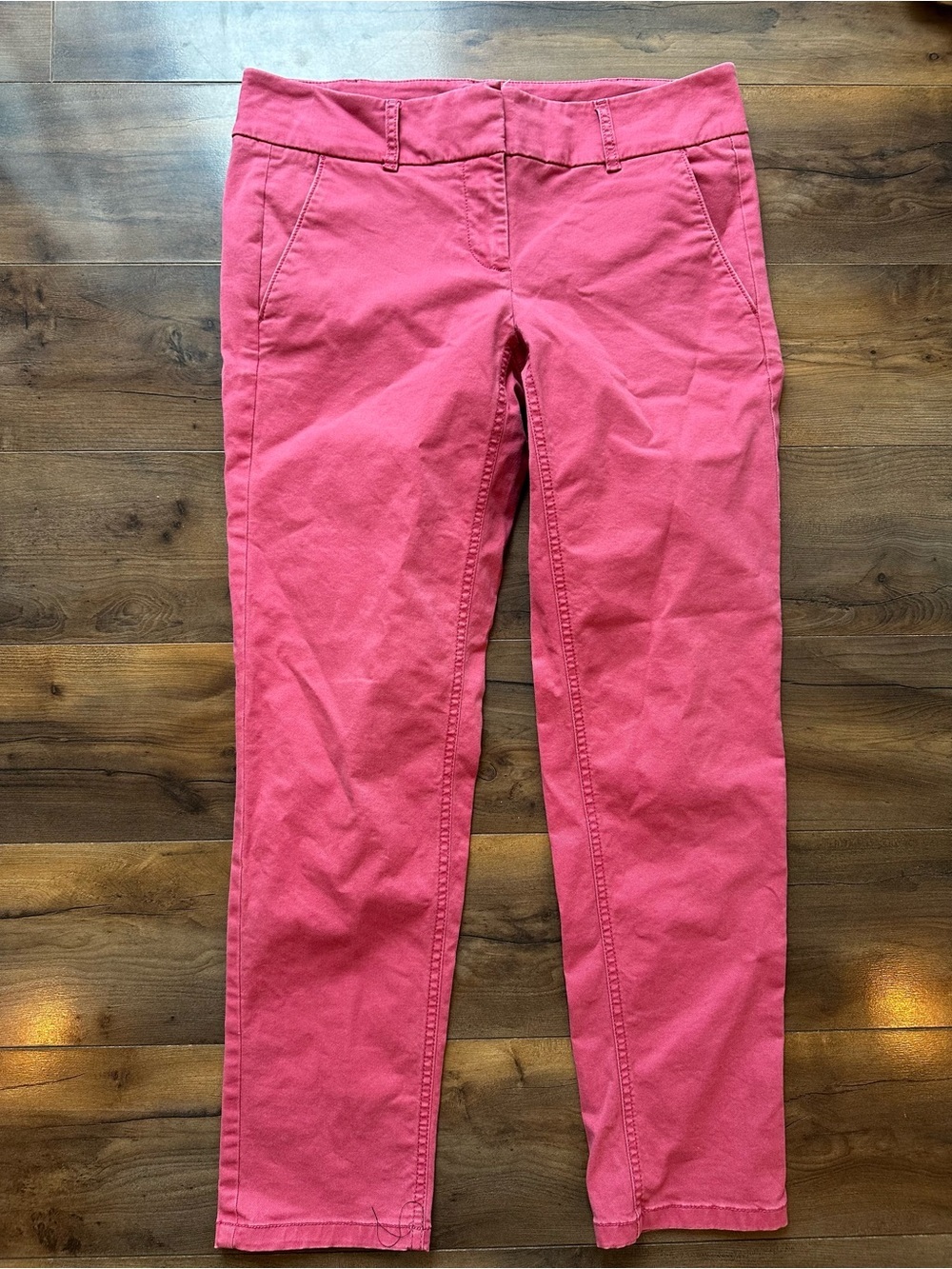 Ann Taylor LOFT Red Pink Skinny Ankle Pants Stretch Career Chic Size 4
